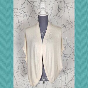 Tonic Ivory Beige Bamboo Organic Cotton Stretch Open Cardigan
